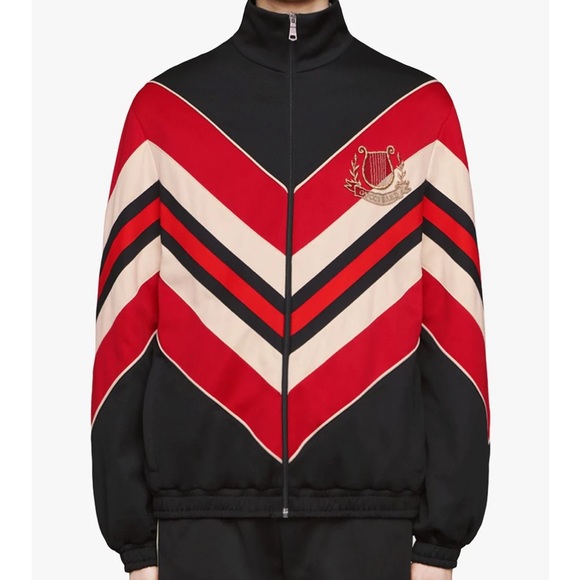 GUCCI chevron-pattern bomber jacket. - Picture 2 of 13